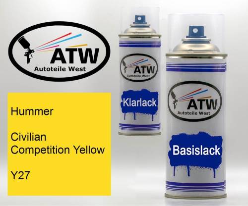 Hummer, Civilian Competition Yellow, Y27: 400ml Sprühdose + 400ml Klarlack - Set, von ATW Autoteile West.